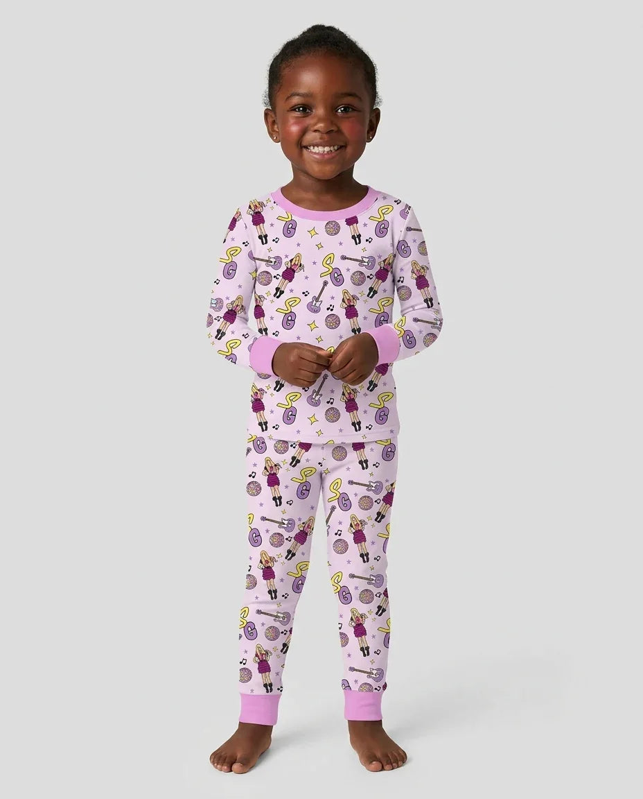 Zweiteiliges Langarm-Pyjama-Set mit Sommerfrüchten