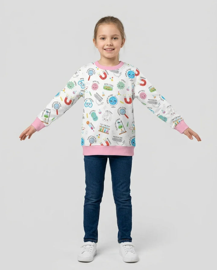 Science Fun Familie passendes Bambus Crewneck Sweatshirt