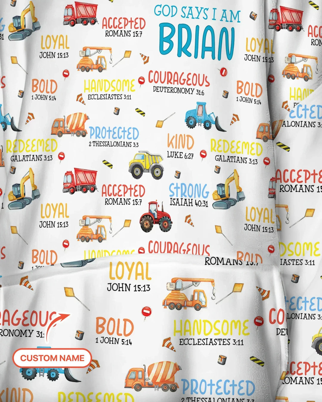 Personalisierter "God Says I Am Little Builder" Bambus-Decken-Hoodie