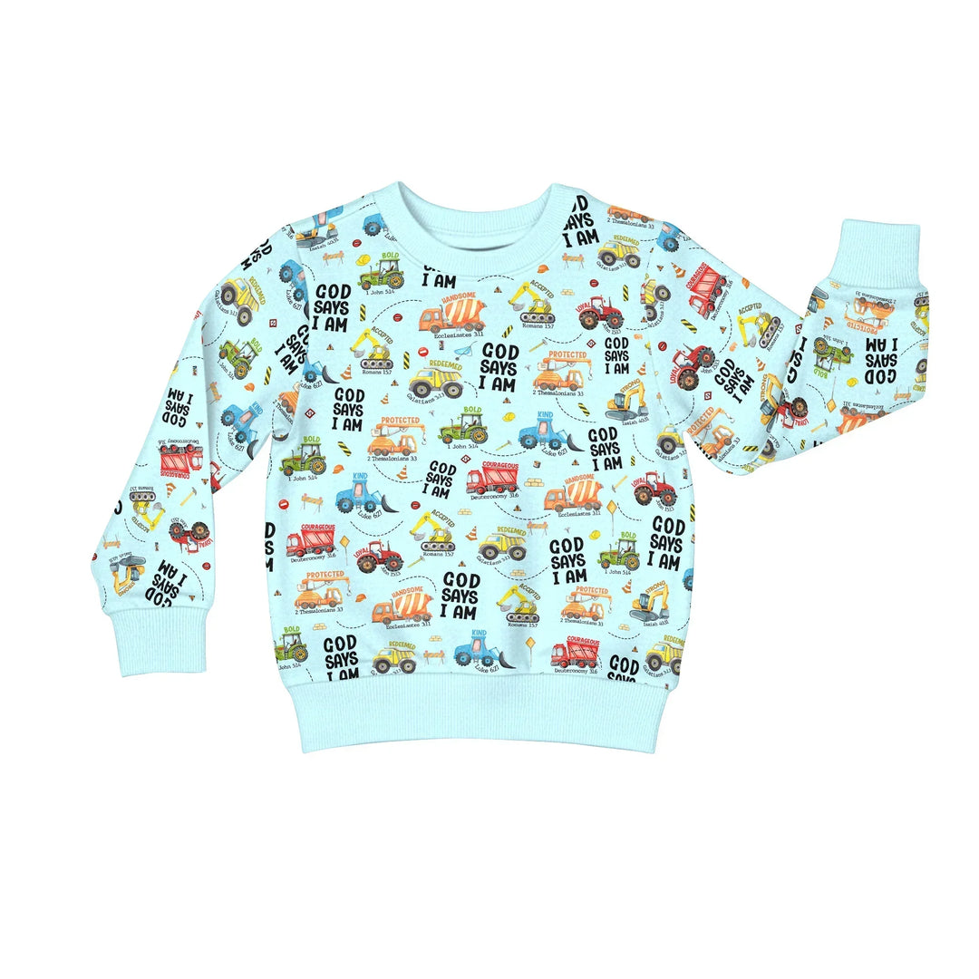 God Says I Am Boy Bamboo Crewneck Sweatshirt