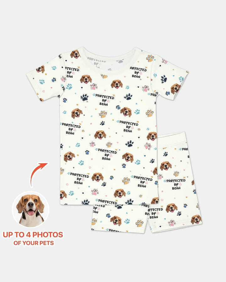 Zweiteiliges Pyjama-Set mit kurzen Ärmeln und Shorts im Sommer-Design