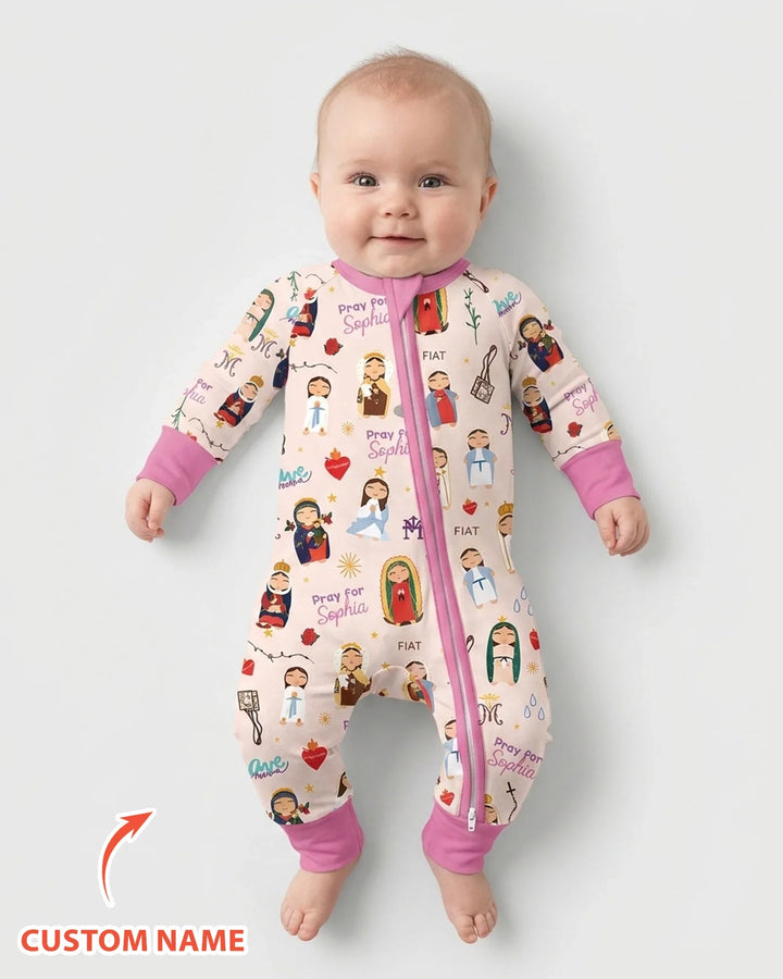 Mother Mary Pray For Me Custom Name Bamboo Convertible Zippy