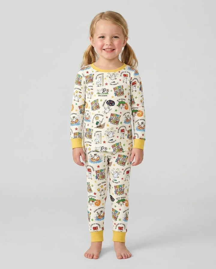 Zweiteiliges Langarm-Pyjama-Set mit Sommerfrüchten