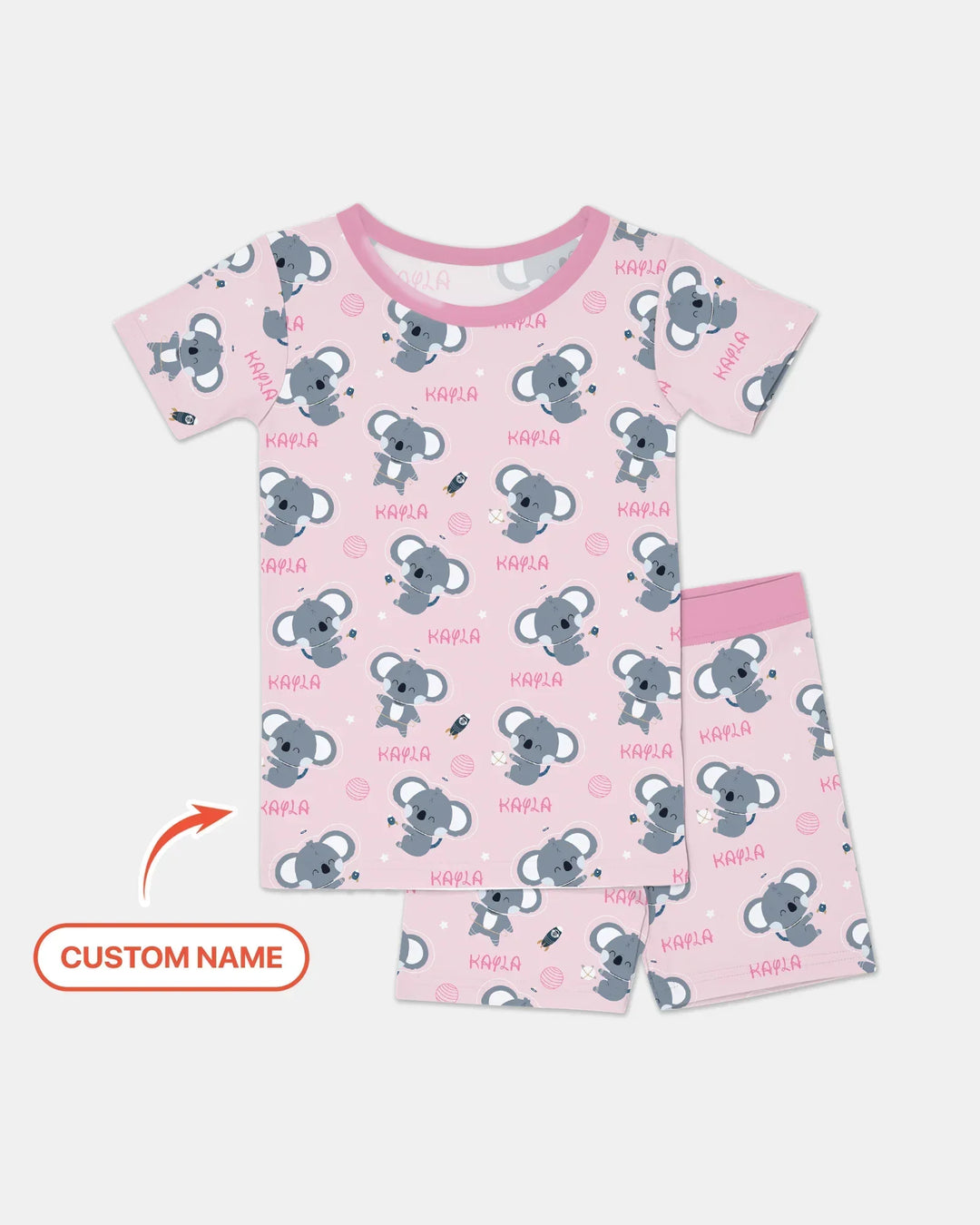 Zweiteiliges Pyjama-Set mit kurzen Ärmeln und Shorts im Sommer-Design