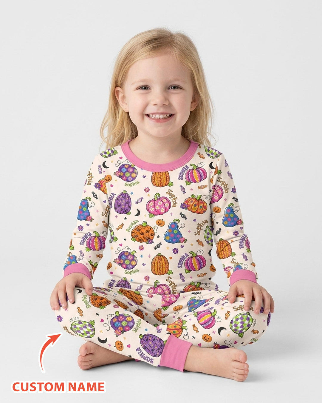 Zweiteiliges Langarm-Pyjama-Set mit Sommerfrüchten