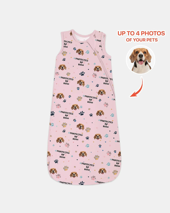 Custom Dog Photo Pattern Protected By Bamboo Sleep Bag