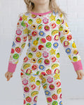 Zweiteiliges Langarm-Pyjama-Set mit Sommerfrüchten