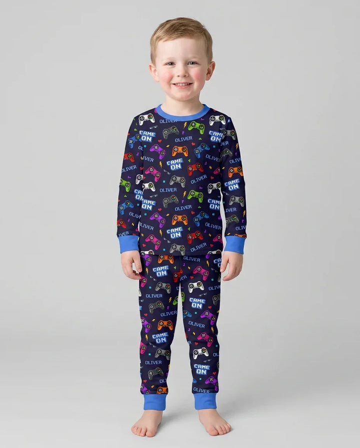 Zweiteiliges Langarm-Pyjama-Set mit Sommerfrüchten
