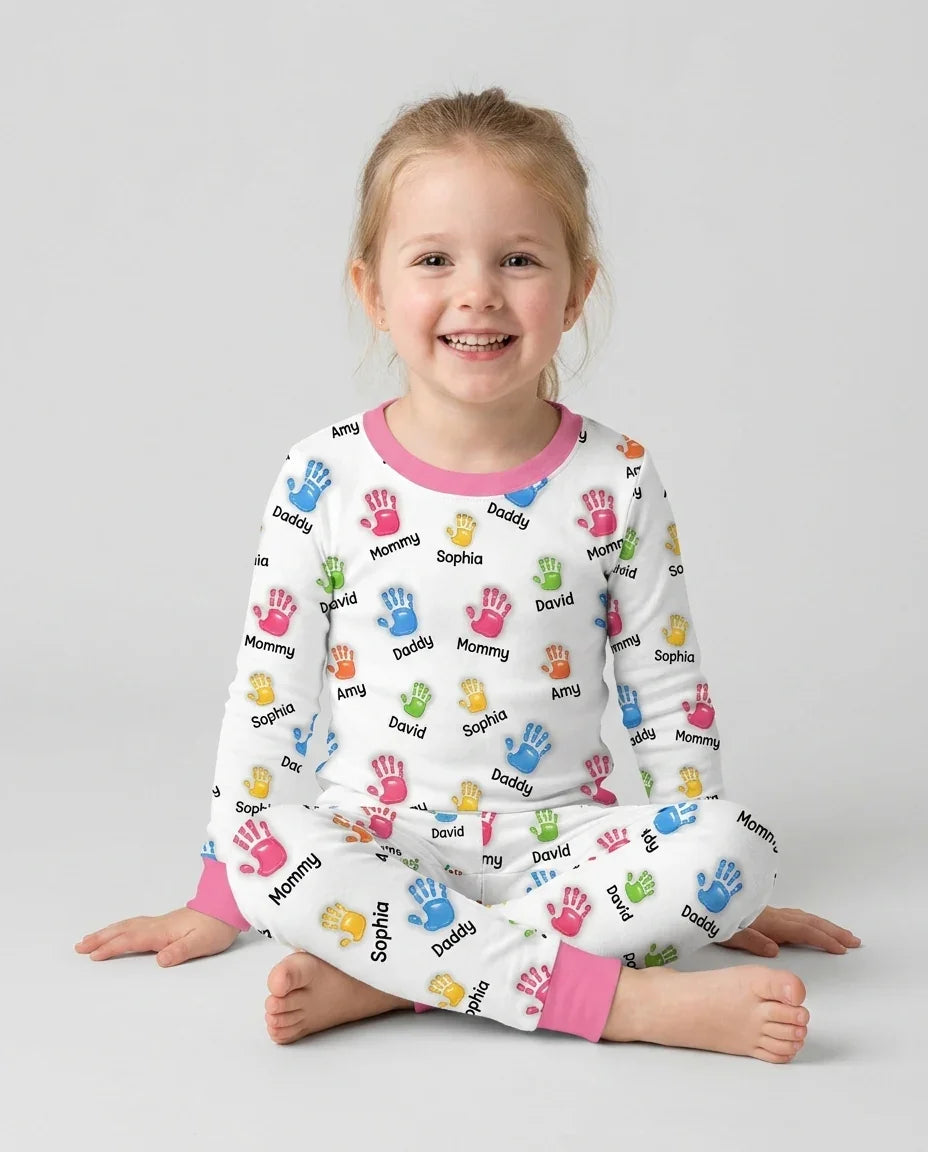 Zweiteiliges Langarm-Pyjama-Set mit Sommerfrüchten