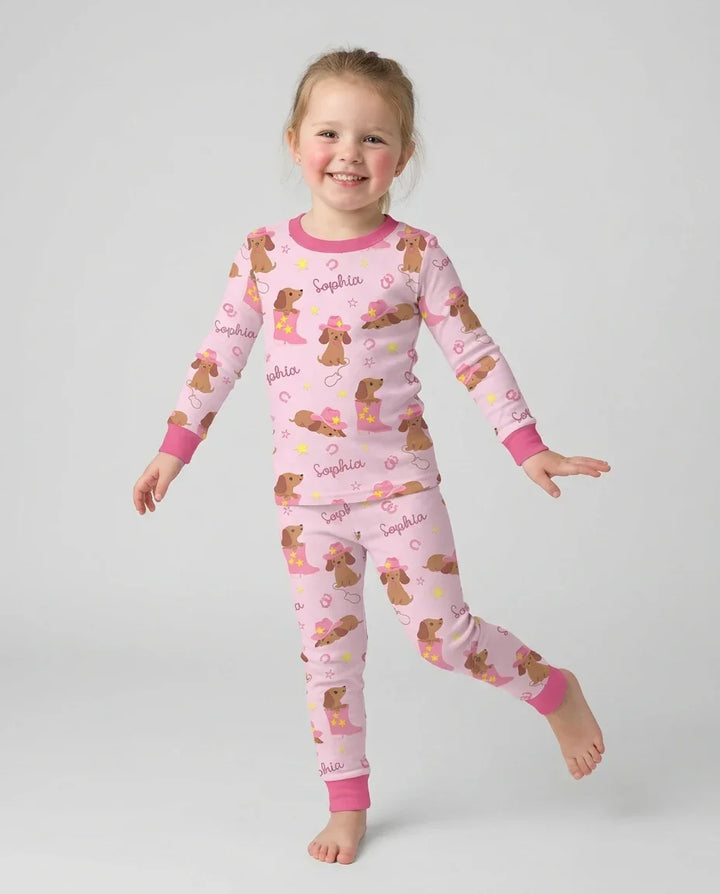 Zweiteiliges Langarm-Pyjama-Set mit Sommerfrüchten