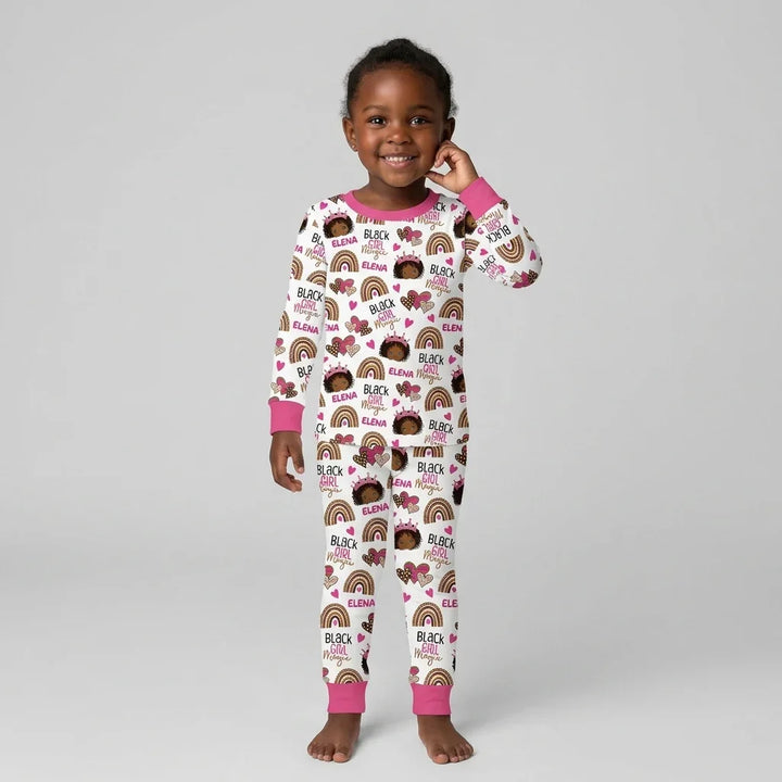Zweiteiliges Langarm-Pyjama-Set mit Sommerfrüchten