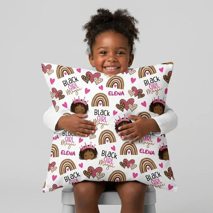 Custom Name Black Girl Magic Bamboo Pillow Case