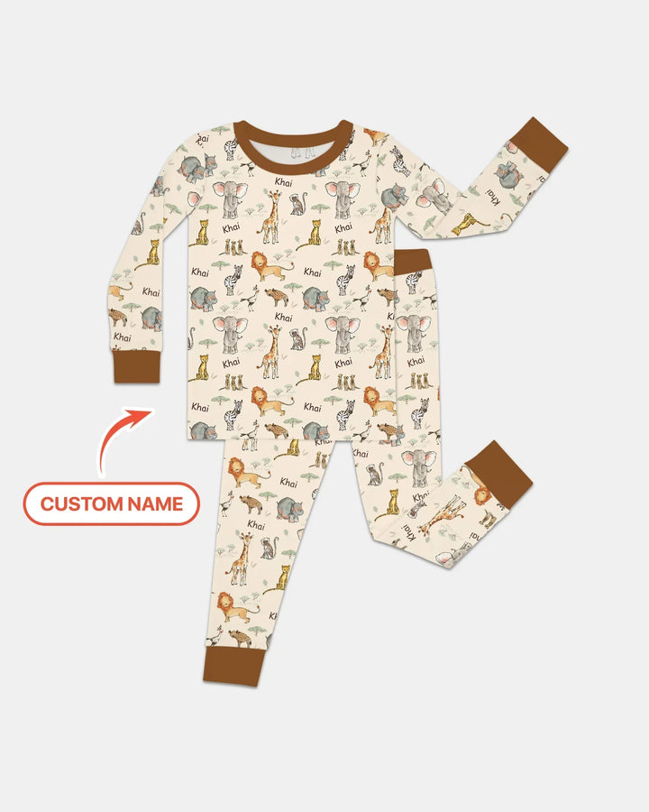 Zweiteiliges Langarm-Pyjama-Set mit Sommerfrüchten