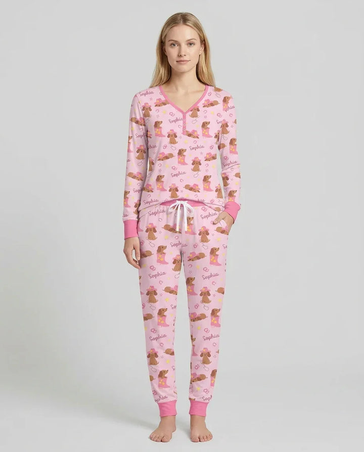 Howdy Dachshund Women Pajama Set