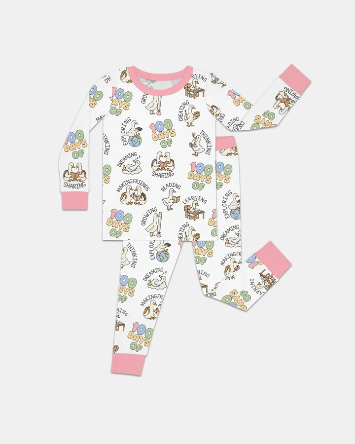 Zweiteiliges Langarm-Pyjama-Set mit Sommerfrüchten