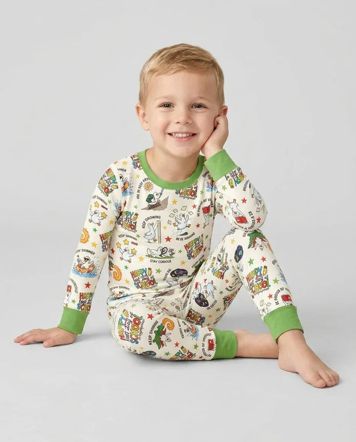 Zweiteiliges Langarm-Pyjama-Set mit Sommerfrüchten