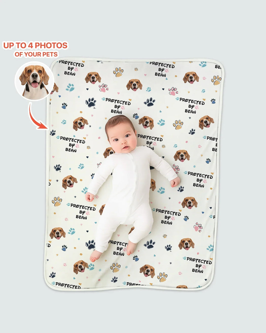 Custom Dog Pattern Bamboo Blanket