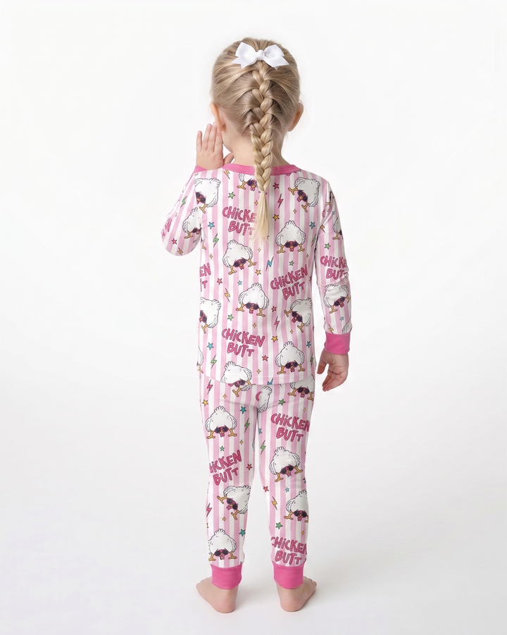 Guess What? Chicken Butt! Bamboo Two Piece Long Sleeve Pajama Set