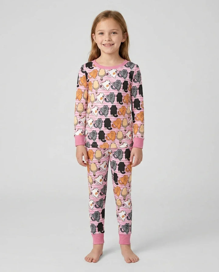 Zweiteiliges Langarm-Pyjama-Set mit Sommerfrüchten