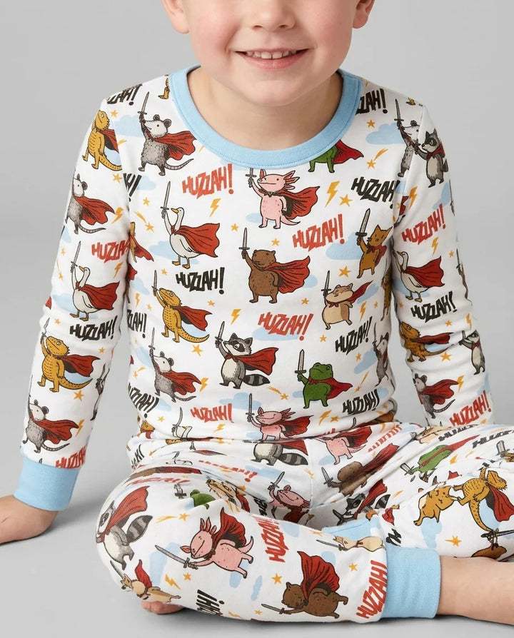 Zweiteiliges Langarm-Pyjama-Set mit Sommerfrüchten