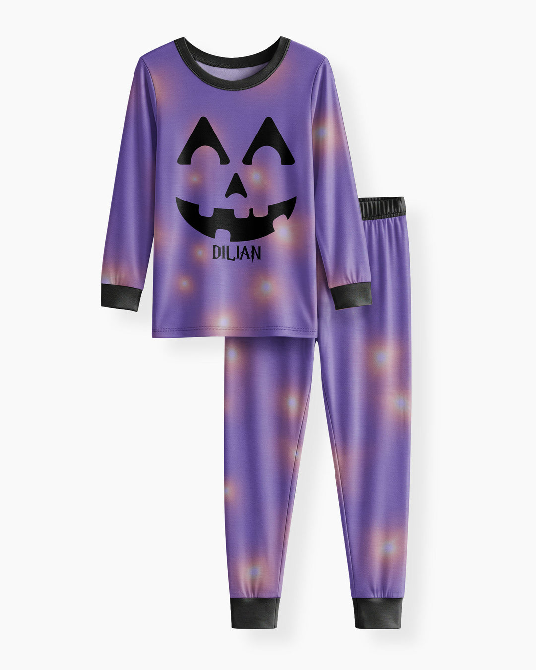 Glowing Pumpkin Bamboo Two Piece Long Sleeve Pajama Set