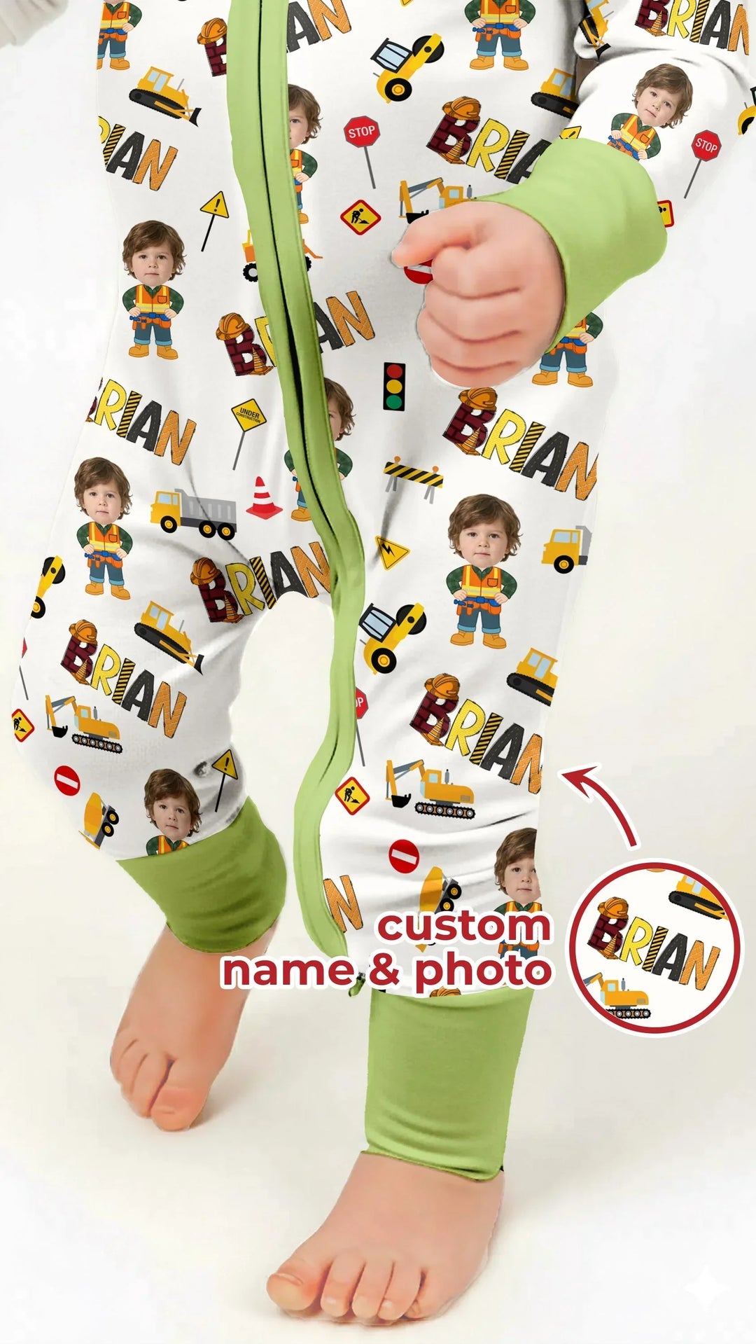 Gerippte Babykleidung mit individuellem Foto - Weich &amp; Skizzenhaft