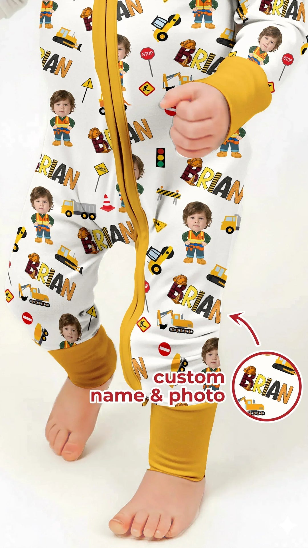 Gerippte Babykleidung mit individuellem Foto - Weich &amp; Skizzenhaft