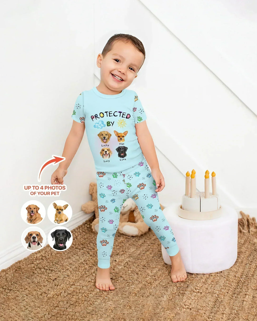 Zweiteiliges, kurzärmliges Pyjama-Set mit Marienkäfern