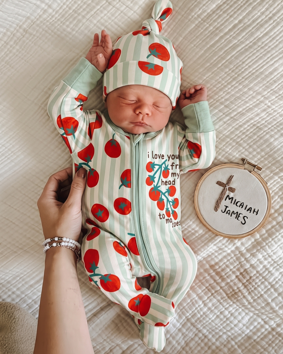 Gerippte Babykleidung mit individuellem Foto - Weich &amp; Skizzenhaft