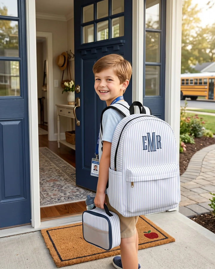 Custom Monogram Text Embroidered Backpack