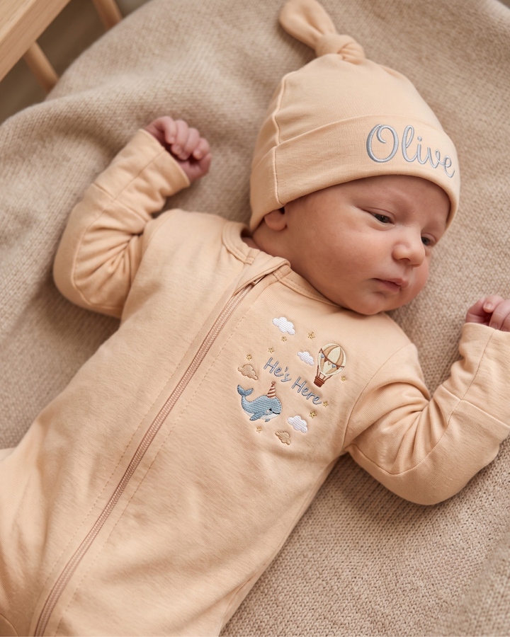 Gerippte Babykleidung mit individuellem Foto - Weich &amp; Skizzenhaft