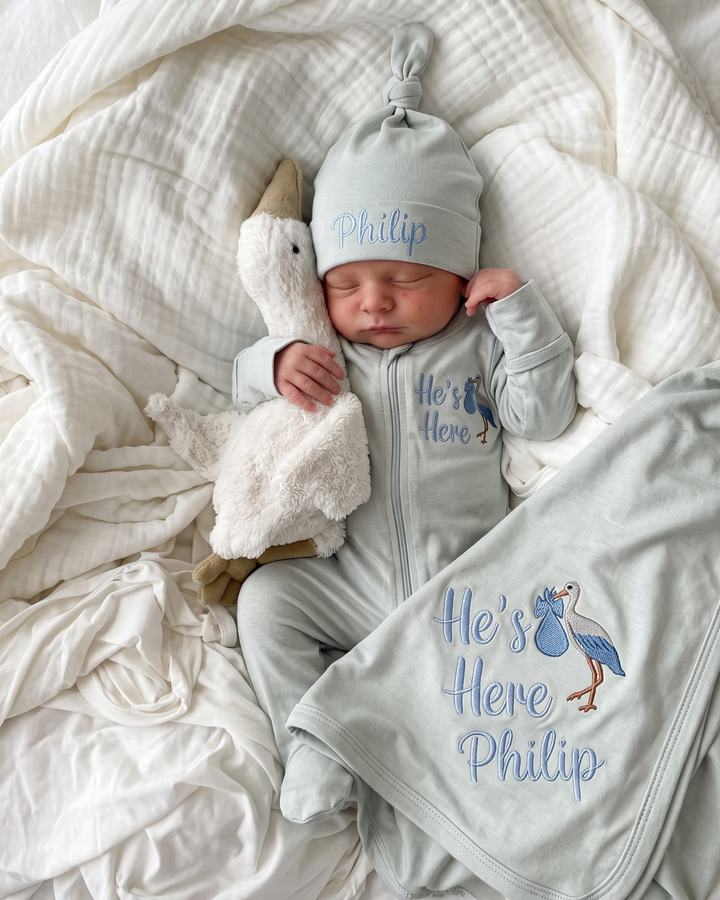 Gerippte Babykleidung mit individuellem Foto - Weich &amp; Skizzenhaft