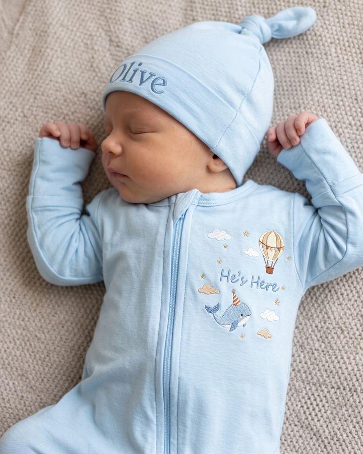 Gerippte Babykleidung mit individuellem Foto - Weich &amp; Skizzenhaft