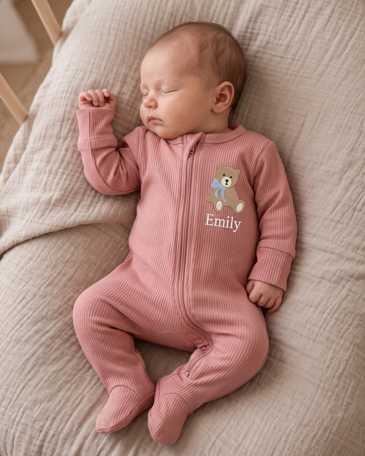 Gerippte Babykleidung mit individuellem Foto - Weich &amp; Skizzenhaft