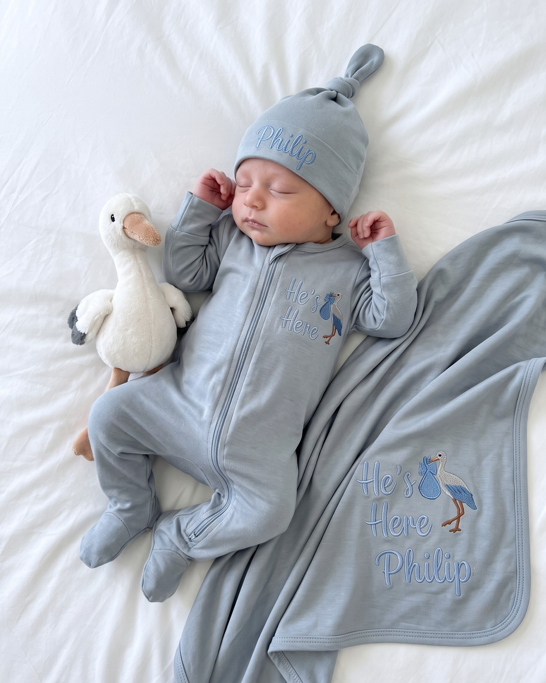 Gerippte Babykleidung mit individuellem Foto - Weich &amp; Skizzenhaft