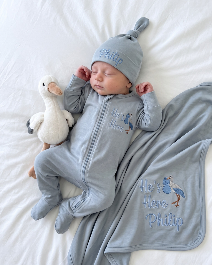 Gerippte Babykleidung mit individuellem Foto - Weich &amp; Skizzenhaft