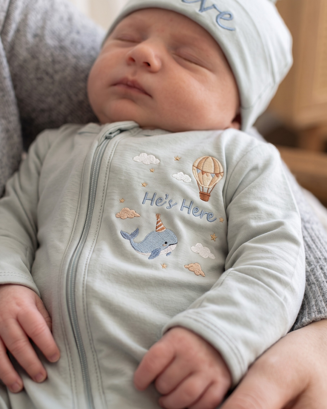Gerippte Babykleidung mit individuellem Foto - Weich &amp; Skizzenhaft