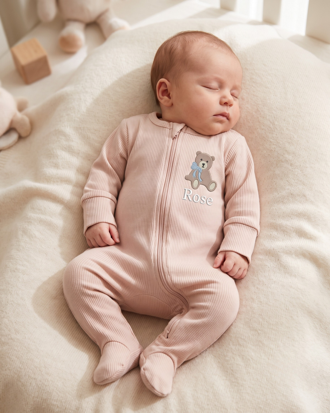 Gerippte Babykleidung mit individuellem Foto - Weich &amp; Skizzenhaft