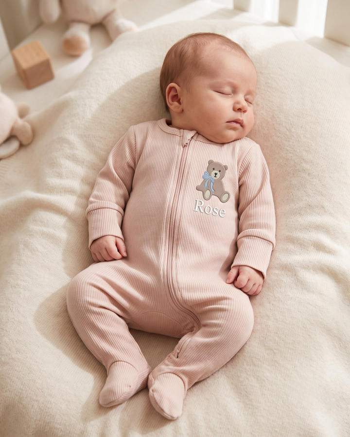 Gerippte Babykleidung mit individuellem Foto - Weich &amp; Skizzenhaft