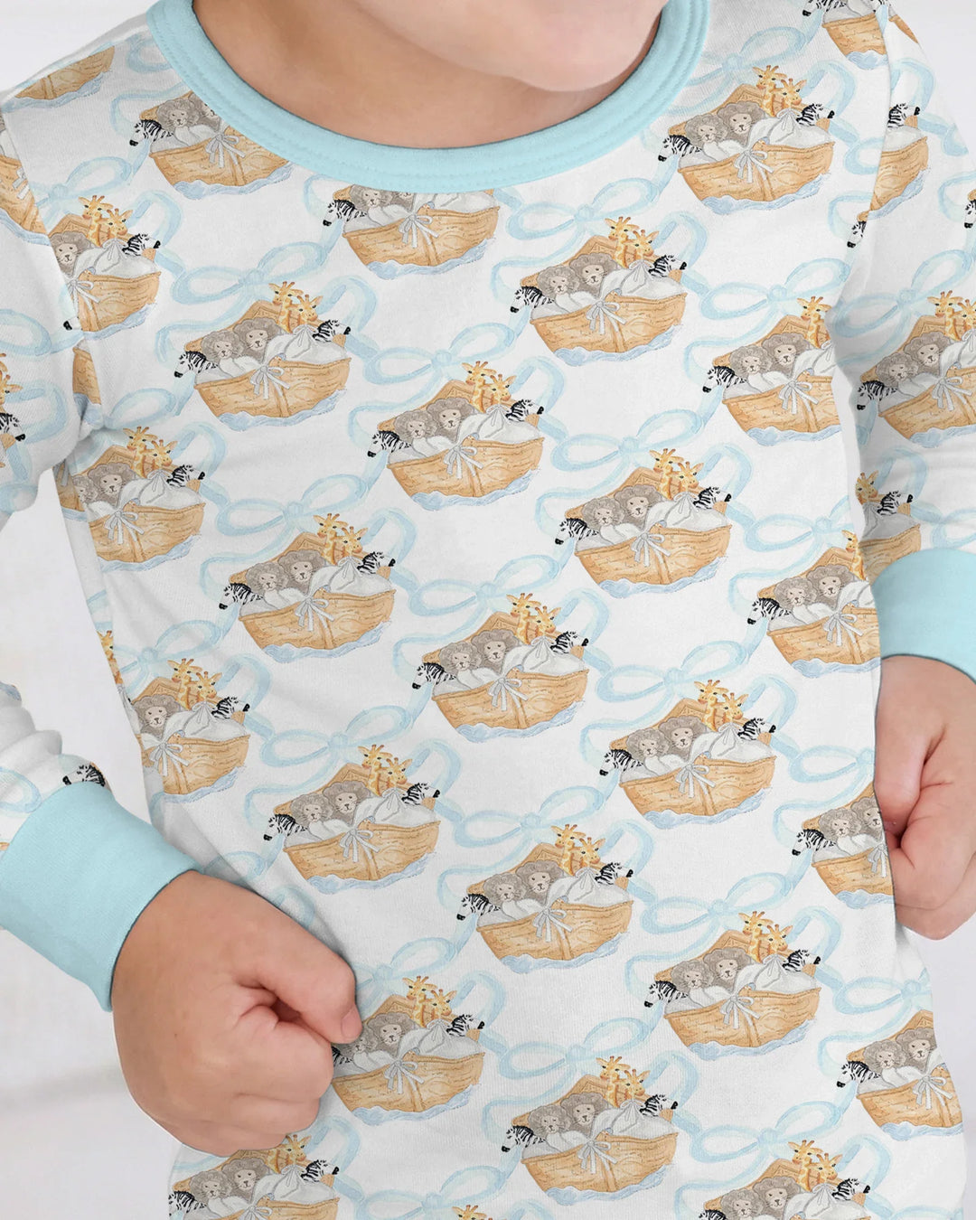 Noah's Ark Bamboo Two Piece Long Sleeve Pajama Set
