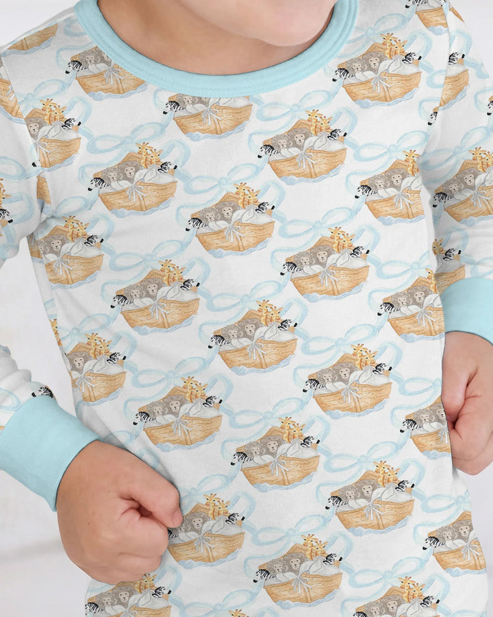 Noah's Ark Bamboo Two Piece Long Sleeve Pajama Set