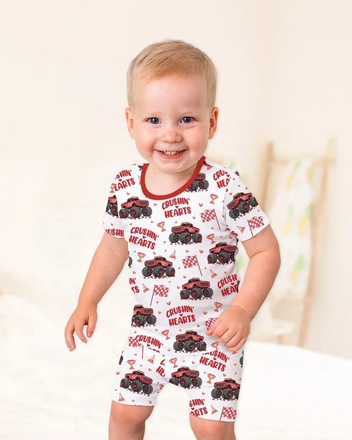 Template Zweiteiliges Pyjama-Set mit kurzen Ärmeln und Shorts