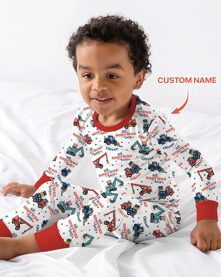 Zweiteiliges Langarm-Pyjama-Set mit Sommerfrüchten