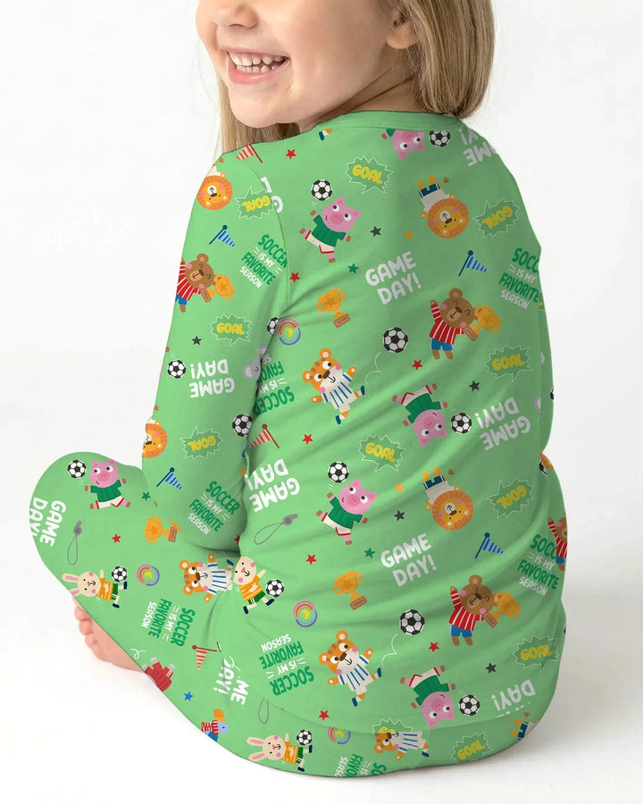 Zweiteiliges Langarm-Pyjama-Set mit Sommerfrüchten