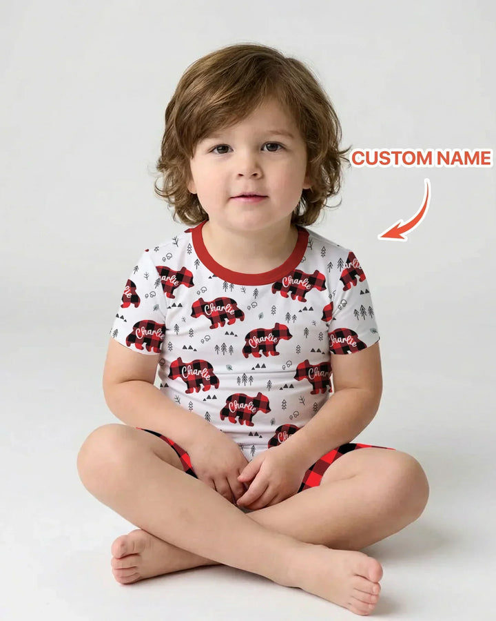 Zweiteiliges Pyjama-Set mit kurzen Ärmeln und Shorts im Sommer-Design