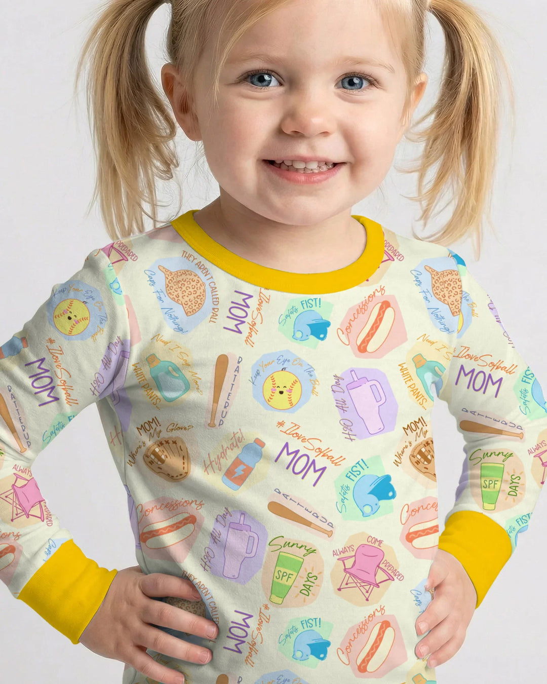 SoftBall Mom Saves The Days Two Piece Long Sleeve Pajama Set