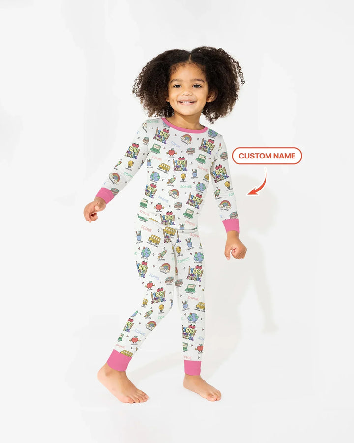Zweiteiliges Langarm-Pyjama-Set mit Sommerfrüchten