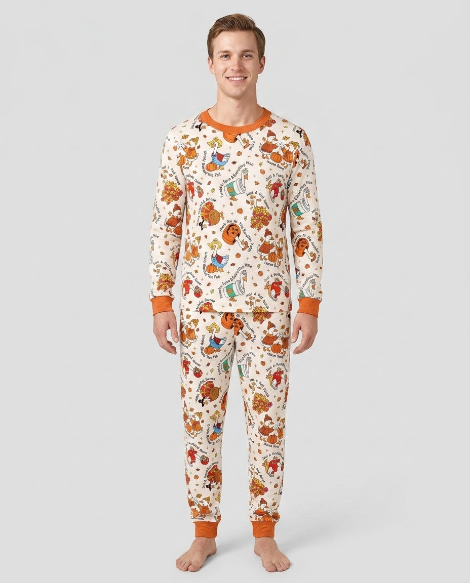 Just A Fall Goose Family Matching Bamboo Men's Pajama Set