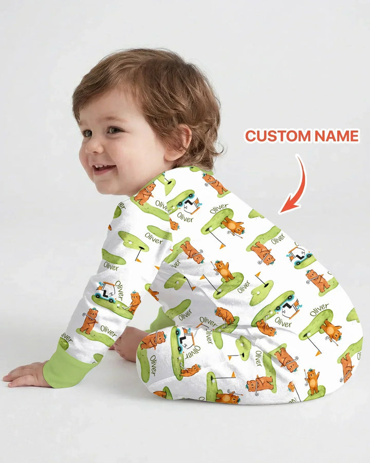 Custom Name Little Bear Golf Club Bamboo Convertible Zippy