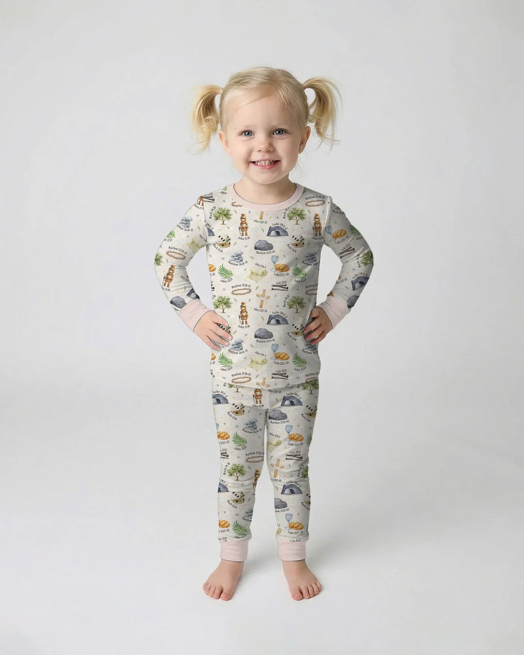 He Is Risen Family Matching Bamboo Two Piece Long Sleeve Pajama Set